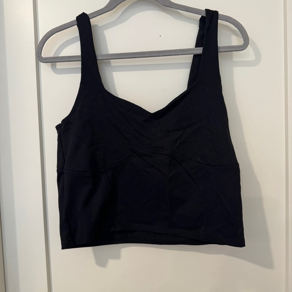 Abercrombie & Fitch Soft AF Black Sweetheart Neck Crop Tank Top Womens Large